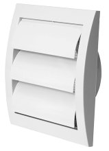 Kanalrist med vindstop 14,7 x 15,2 cm - hvid